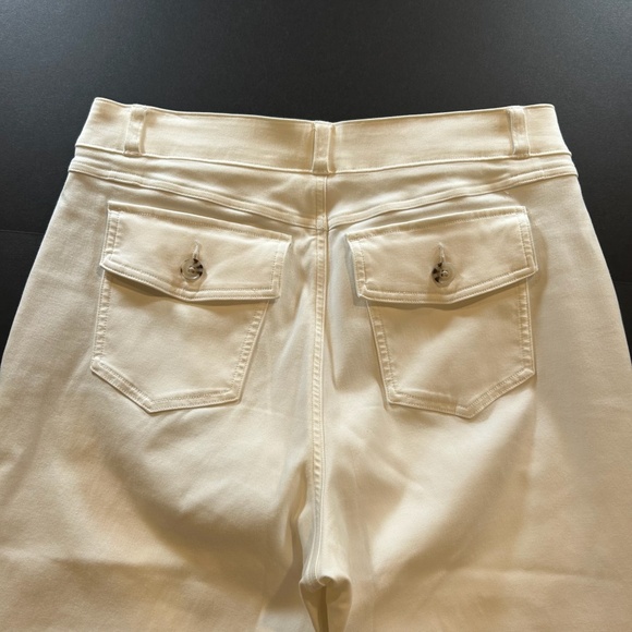 SPANX Stretched Twill Cropped Wide Leg Pants White Size XL - Picture 6 of 9